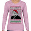 Sleepy Joe Merry Xmas To All And All A Good Night Ugly Christmas Sweater Womens Graphic Long Sleeve T-Shirt