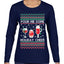 Pour Me Some Holiday Cheer Ugly Christmas Sweater Womens Graphic Long Sleeve T-Shirt