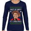 Shut Up Hippy It's Christmas Ugly Christmas Sweater Womens Graphic Long Sleeve T-Shirt