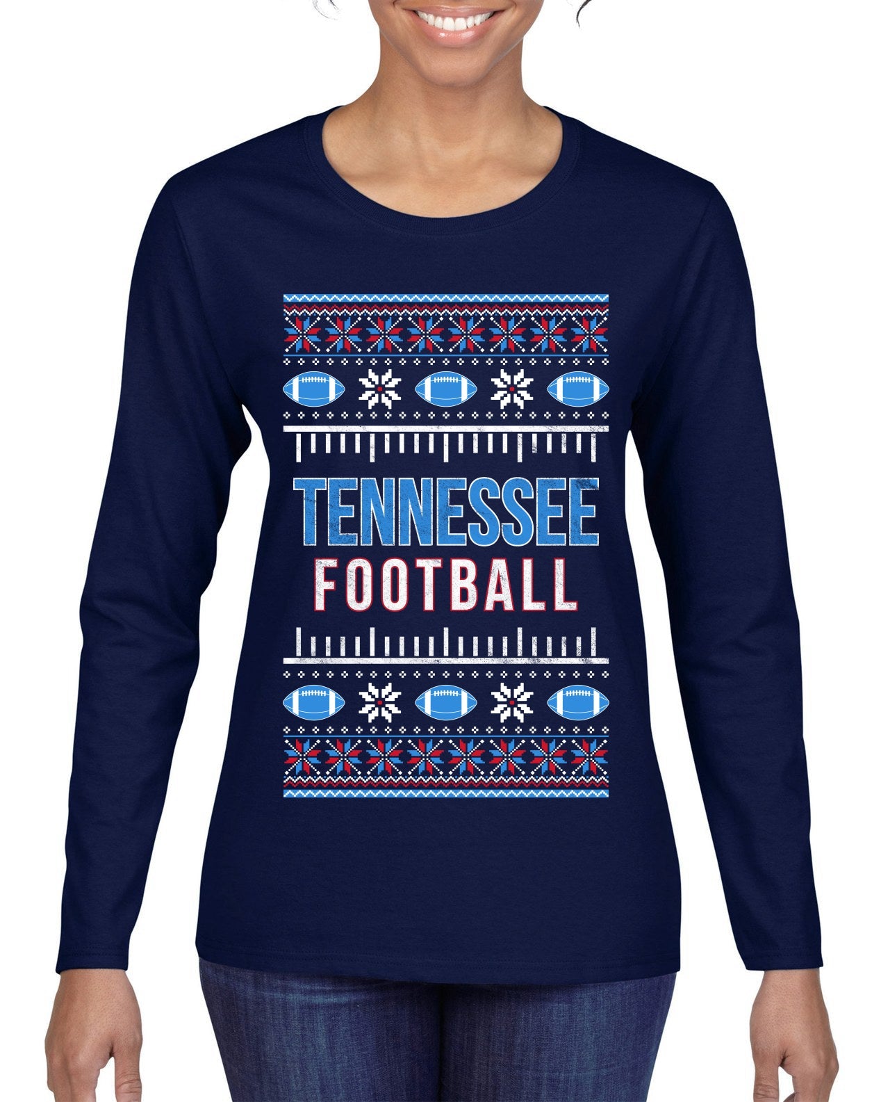 City of Tennessee TEN American Football Fantasy Fan Ugly Christmas Sweater Unisex Crewneck Sweatshirt