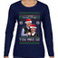 Beginning To Look Like You Miss Us Trump Carlson 24 Ugly Christmas Sweater Womens Graphic Long Sleeve T-Shirt
