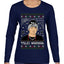 Peso Feliz Navidad Pluma Ugly Christmas Sweater Womens Graphic Long Sleeve T-Shirt