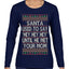Santa Used To Say Hey Until He Met Your Mom Ugly Christmas Sweater Womens Graphic Long Sleeve T-Shirt