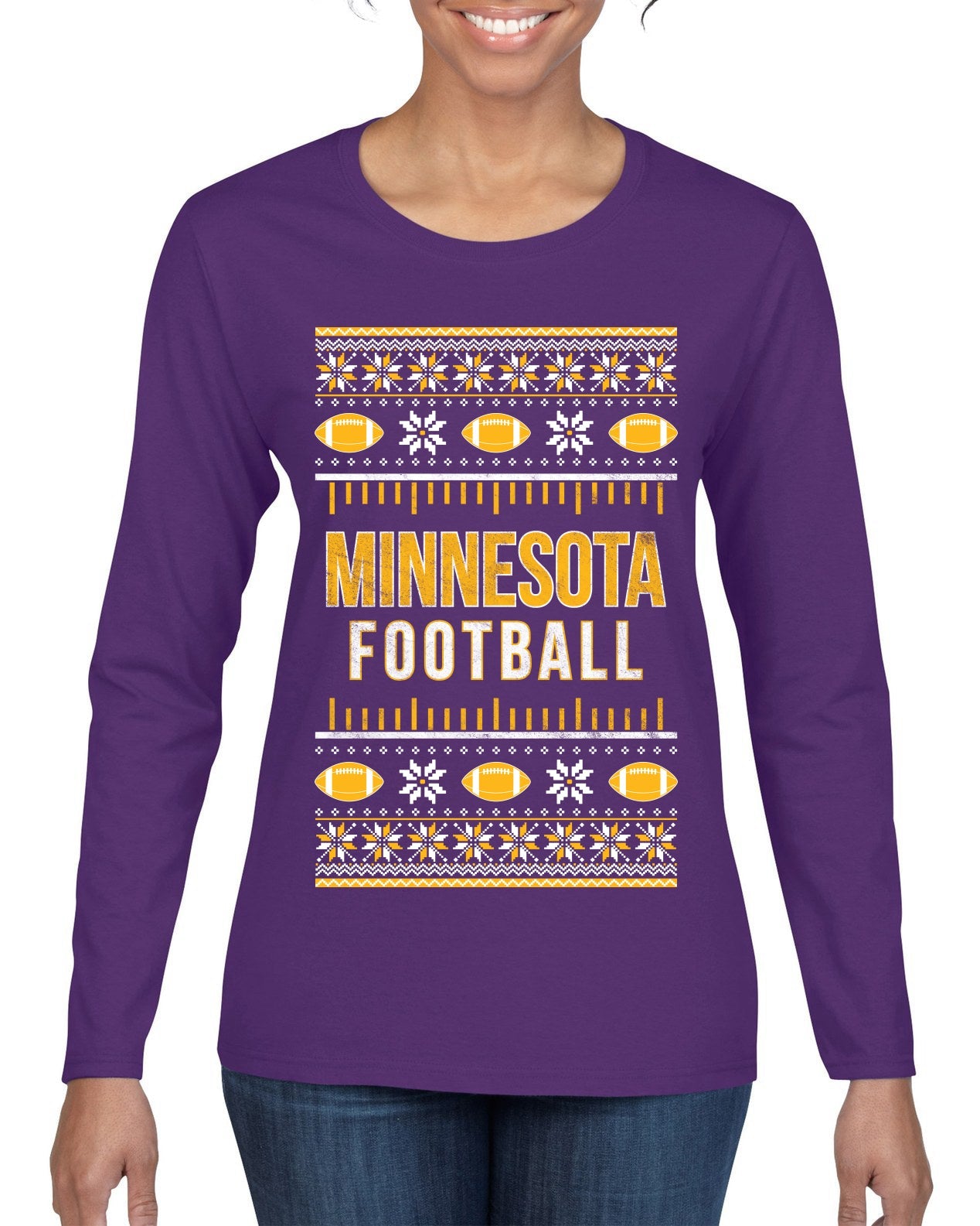 City of Minnesota MIN American Football Fantasy Fan Ugly Christmas Sweater Unisex Crewneck Sweatshirt