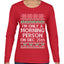 I'm Only A Morning Person on December 25th Ugly Christmas Sweater Womens Graphic Long Sleeve T-Shirt