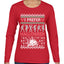 I Prefer Halloween Dancing Skeletons Ugly Christmas Sweater Womens Graphic Long Sleeve T-Shirt