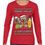 Arriba Abajo Al Centro Pa'Dentro Cheers to Health Salud Ugly Christmas Sweater Womens Graphic Long Sleeve T-Shirt