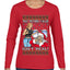 That Santa Mother F Isn't Real CLEAN  Ugly Christmas Sweater Womens Graphic Long Sleeve T-Shirt
