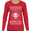 Birthday Boy Jesus Christ Ugly Christmas Sweater Womens Graphic Long Sleeve T-Shirt