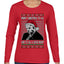 Sleepy Joe Merry Xmas To All And All A Good Night Ugly Christmas Sweater Womens Graphic Long Sleeve T-Shirt