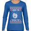 Under The Missle Toe Ugly Christmas Sweater Womens Graphic Long Sleeve T-Shirt