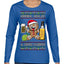 Arriba Abajo Al Centro Pa'Dentro Cheers to Health Salud Ugly Christmas Sweater Womens Graphic Long Sleeve T-Shirt