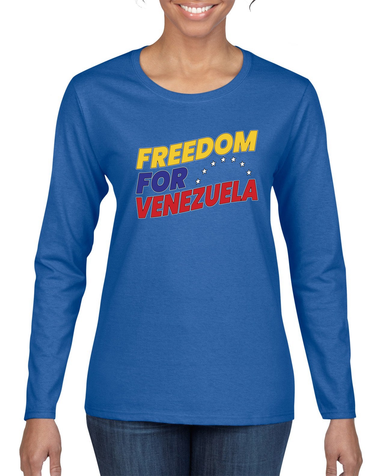 Freedom For Venezuelan Sweater, Womens Graphic Long Sleeve T-Shirt