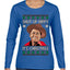 Shut Up Hippy It's Christmas Ugly Christmas Sweater Womens Graphic Long Sleeve T-Shirt