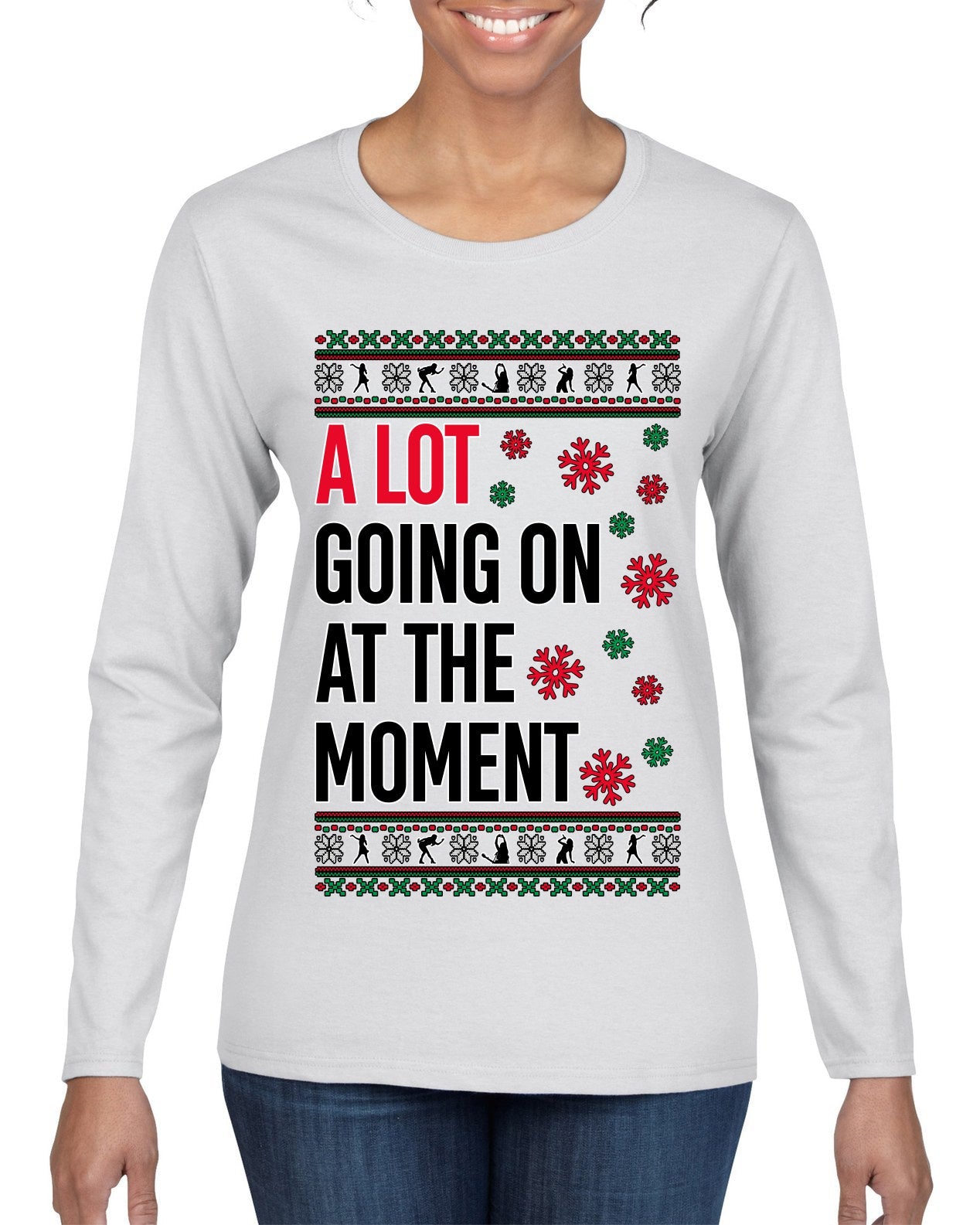 In My Era Movie Christmas Outfit  Ugly Christmas Sweater Womens Graphic Long Sleeve T-Shirt
