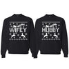Wifey Hubby Ugly Christmas Christmas Matching Couples Crewneck Sweater