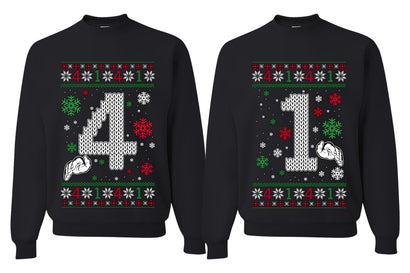 41 Combination Sweater Girlfriend Boyfriend Gift His and Hers Matching Ugly Christmas Couple Crewneck Sweatshirt