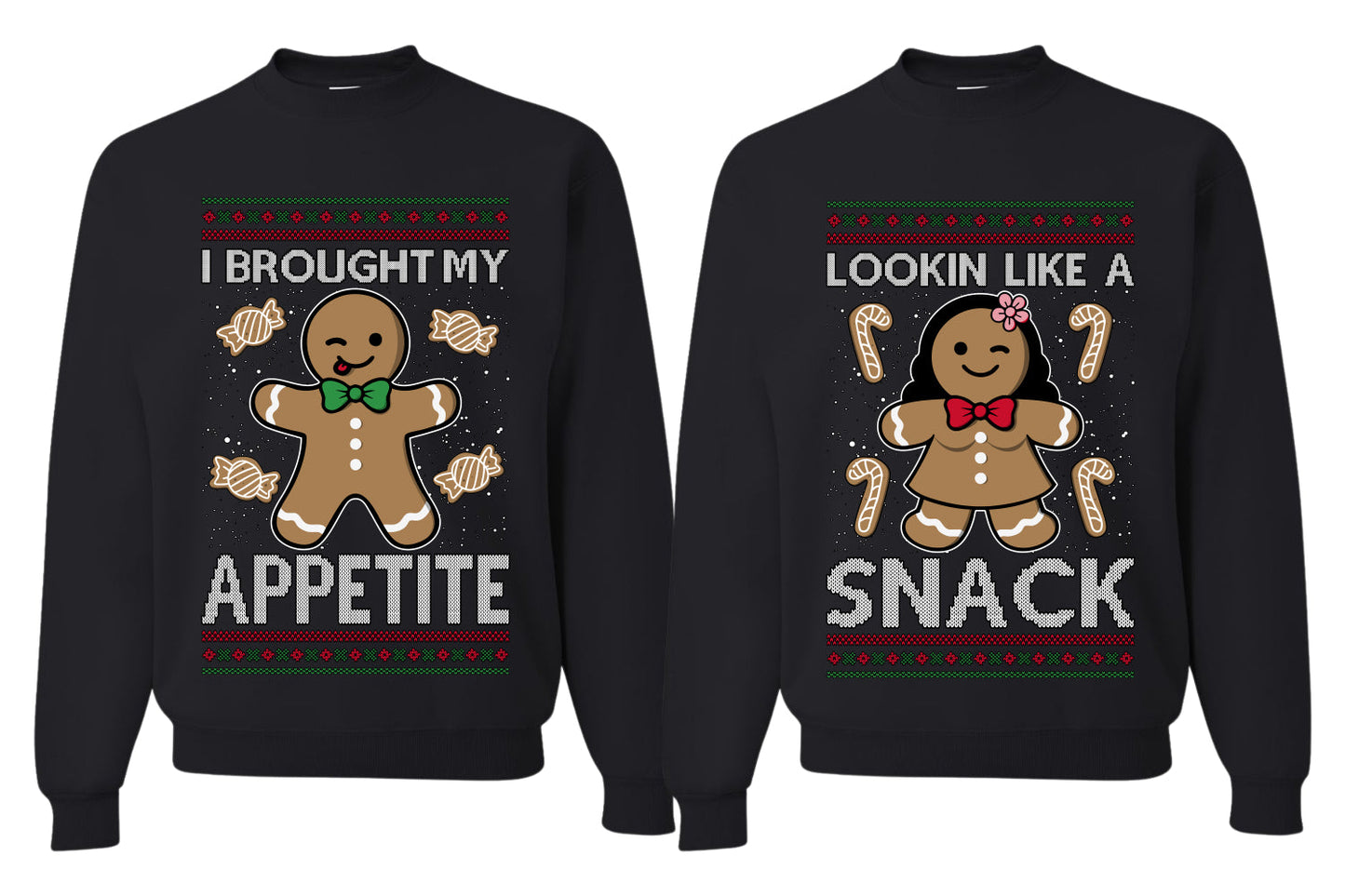 I Brought My Appetitie Lookin Like A Snack Sweater Girlfriend Boyfriend Gift His and Hers Matching Ugly Christmas Couple Crewneck Sweatshirt
