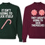 Candy Cane They Won't Suck Themselves Funny Couples Sweatshirt Ugly Christmas Matching Couple Crewneck Sweater Crewneck Sweatshirt