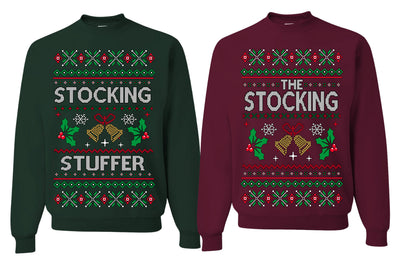 The Stocking, The Stocking Stuffer | Couples Cute Funny Girlfriend Boyfriend Gift His and Hers Matching Ugly Christmas Couples Sweater Crewneck Sweatshirt