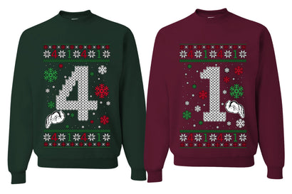 41 Combination Sweater Girlfriend Boyfriend Gift His and Hers Matching Ugly Christmas Couple Crewneck Sweatshirt