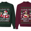 I Love To Stuff Her Stocking Jingle His Bells Sweater Girlfriend Boyfriend Gift His and Hers Matching Ugly Christmas Couple Crewneck Sweatshirt