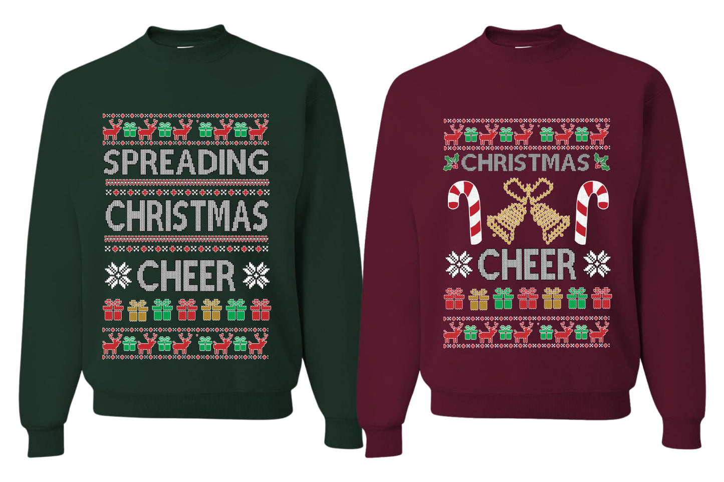 Spreading Christmas Cheer Sweater Girlfriend Boyfriend Gift His and Hers Matching Ugly Christmas Couple Crewneck Sweatshirt
