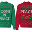 I Come in Peace Funny Matching His and Hers Couples Sweatshirt Ugly Christmas Matching Couple Sweater Crewneck Sweatshirt