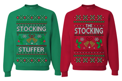 The Stocking, The Stocking Stuffer | Couples Cute Funny Girlfriend Boyfriend Gift His and Hers Matching Ugly Christmas Couples Sweater Crewneck Sweatshirt
