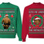Kith Me Under the Mithletoe Funny Mike Tyson Fight Meme Classic Funny Couples Xmas Ugly Christmas Couples Sweater Crewneck Sweatshirt