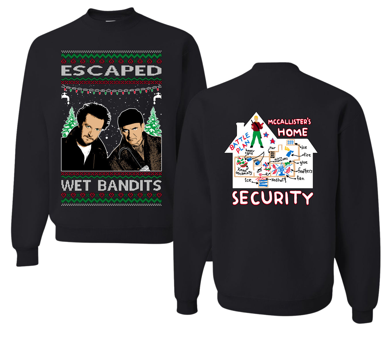 Escaped Bandits Classic Home Holiday Movie Christmas Unisex Crewneck Sweatshirt