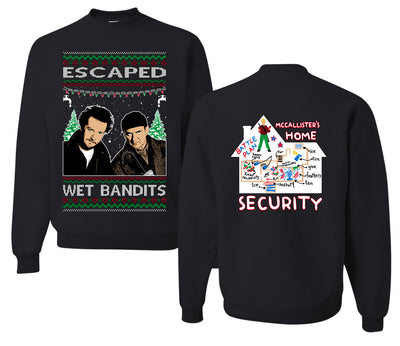 Escaped Bandits Classic Home Holiday Movie Christmas Unisex Crewneck Sweatshirt