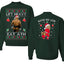 Lift Heavy Eat Ath Merry Chrithmith, Butt Viral Weightlifting Lifting Boxing Fight Meme, Funny Front and Back Unisex Ugly Christmas Sweater Crewneck Sweatshirt