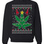 Weed Marijuana Lit Deer Pot Leaf Xmas Lights Christmas Unisex Crewneck Graphic Sweatshirt