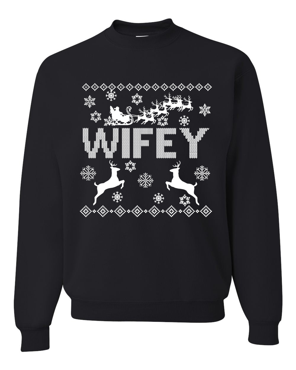Christmas Wifey Love Ugly Christmas Sweater  Christmas Unisex Crewneck Graphic Sweatshirt