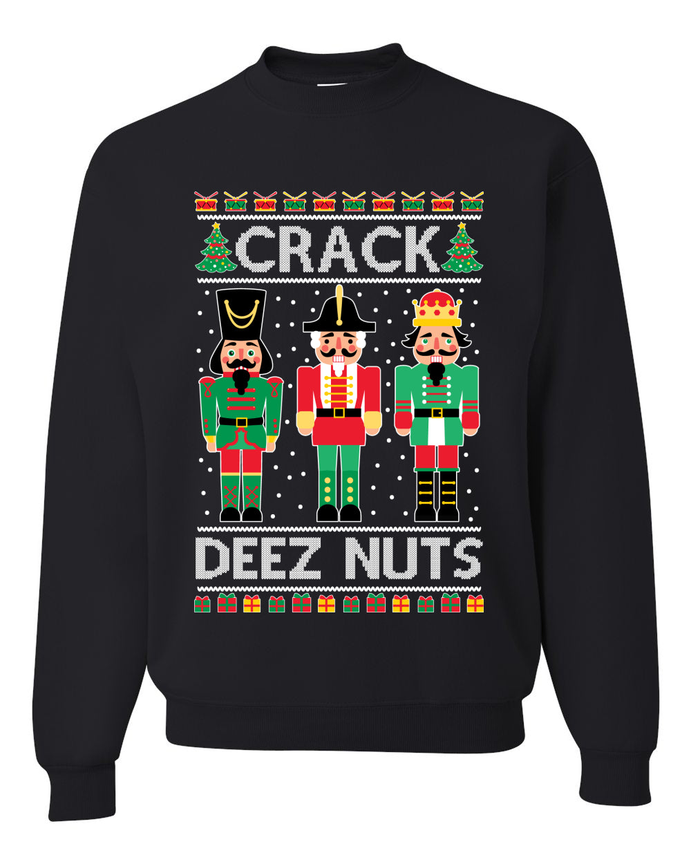 Crack Deez Nuts Meme Ugly Christmas Sweater Christmas Unisex Crewneck Graphic Sweatshirt