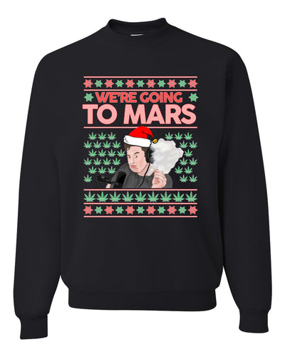 We're Going to Mars High Elon Musk Santa Weed Marijuana Xmas Christmas Unisex Crewneck Graphic Sweatshirt