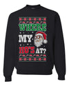 Where my Hos At Santa Funny Ugly Christmas Sweater Unisex Crewneck Graphic Sweatshirt