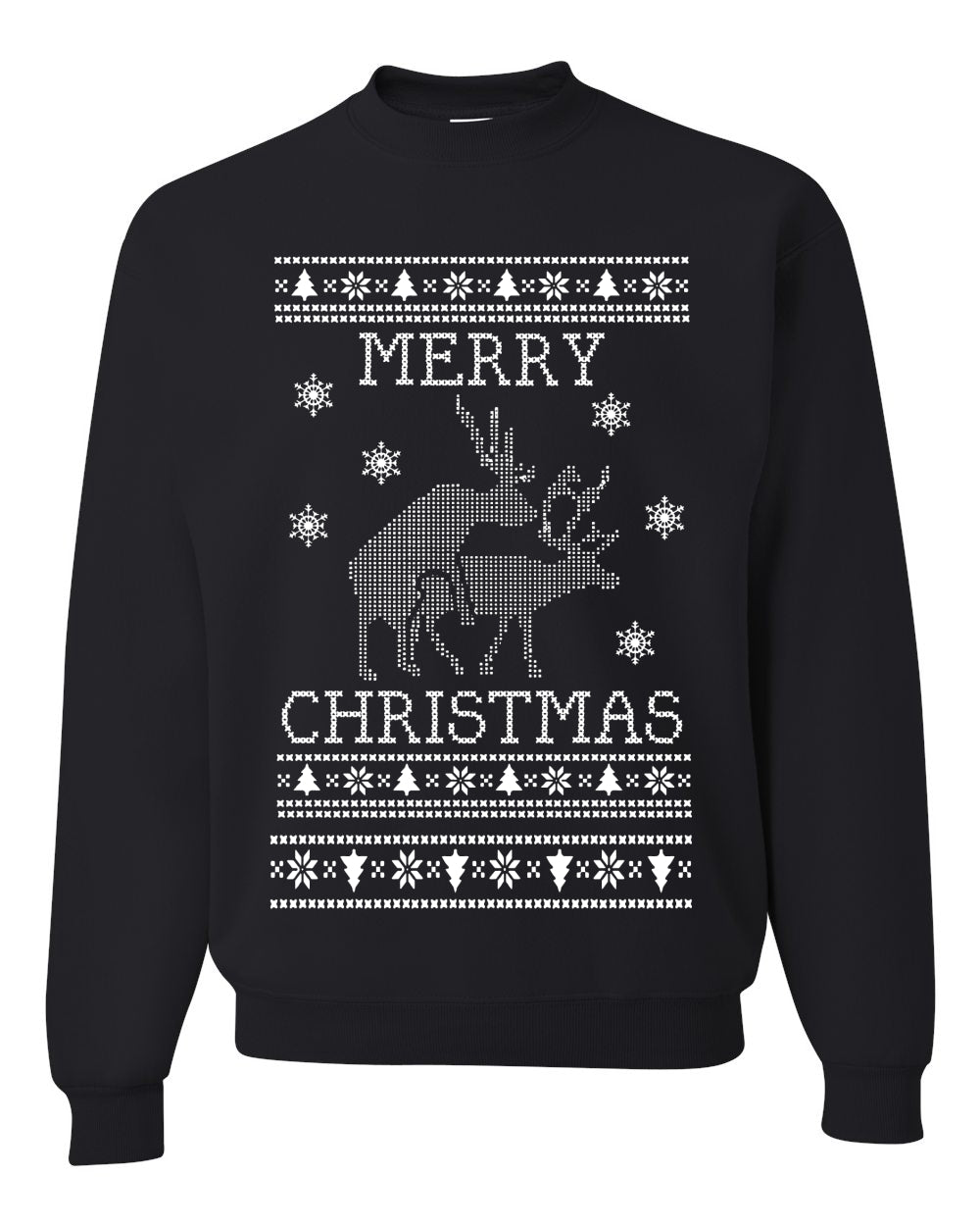 Merry Christmas | Reindeer Humping Christmas Unisex Crewneck Graphic Sweatshirt