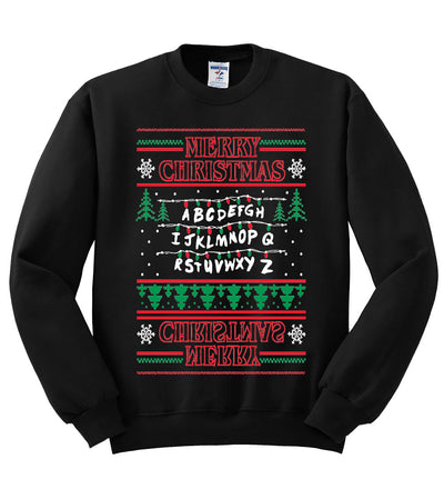 Merry Christmas Holiday Alphabet Christmas Unisex Crewneck Graphic Sweatshirt