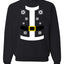 Santa Suit with Belt Snowflakes Christmas Unisex Crewneck Graphic Sweatshirt