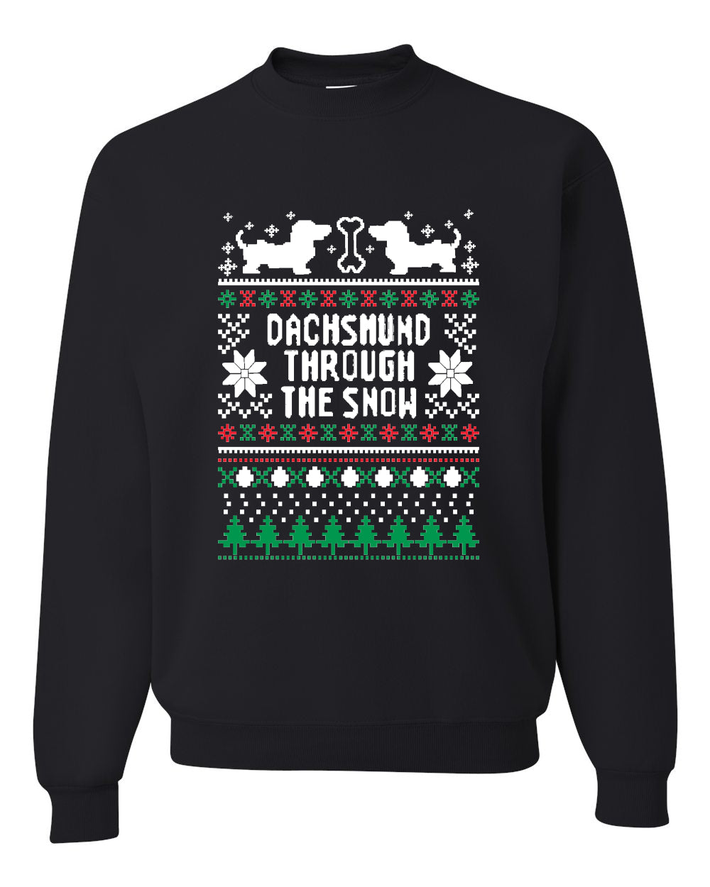Daschund Through The Snow Christmas Unisex Crewneck Graphic Sweatshirt