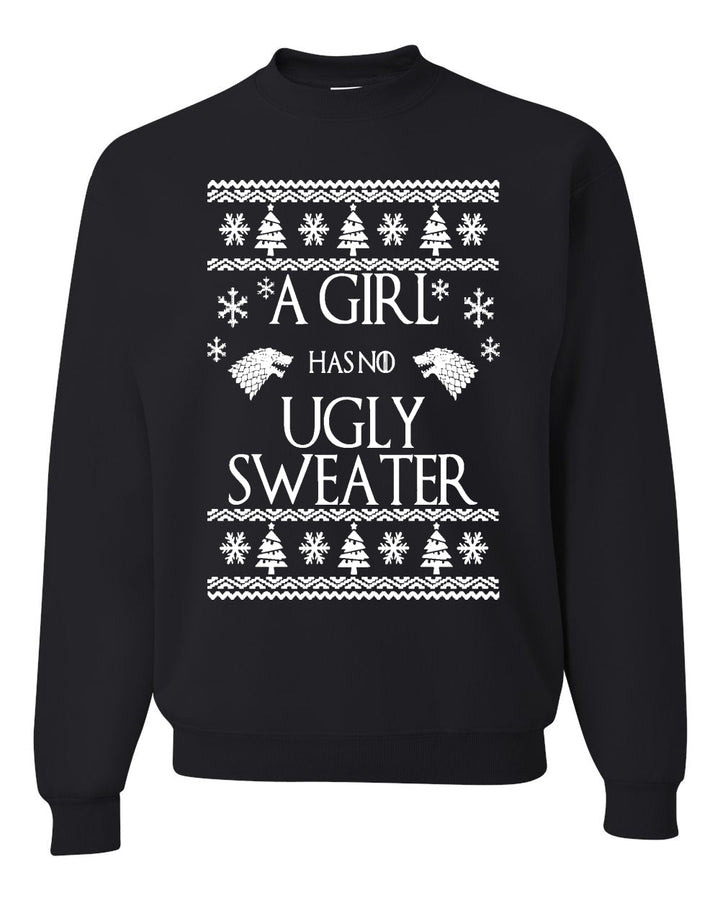 A Girl Has No Ugly Sweater Christmas Unisex Crewneck Graphic Sweatshirt