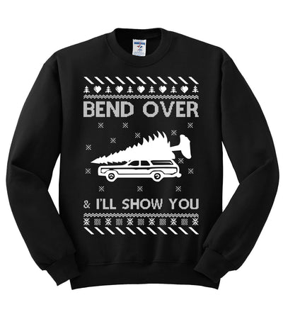 Bend Over and I'll Show You Christmas Unisex Crewneck Graphic Sweatshirt