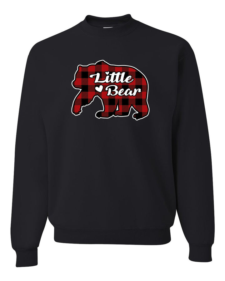 Baby Bear Cool Plaid Matching Design Christmas Unisex Crewneck Graphic Sweatshirt