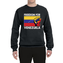 Freedom For Venezuelan Raised Fist Sweater, Unisex Crewneck Sweatshirts