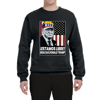 Estamos Libre, Gracias Donald Trump Make Venezuela Great Again Sweater, Unisex Crewneck Sweatshirts