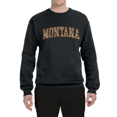 Montana  Camo Fill Orange Outline Sweater, Unisex Crewneck Sweatshirts