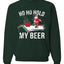 Ho Ho Hold my Beer Skateboarding Santa Ugly Christmas Sweater Christmas Unisex Crewneck Graphic Sweatshirt