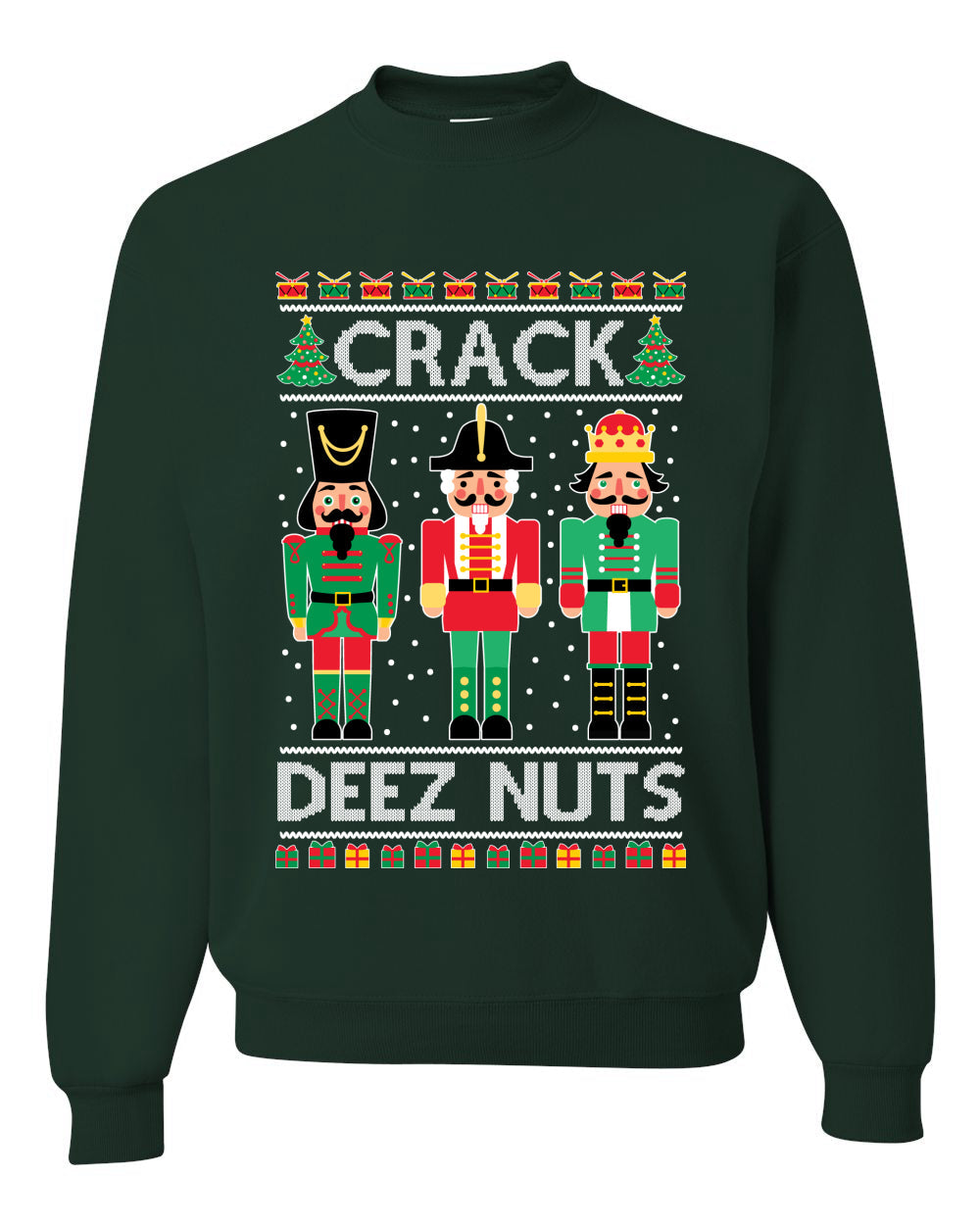 Crack Deez Nuts Meme Ugly Christmas Sweater Christmas Unisex Crewneck Graphic Sweatshirt
